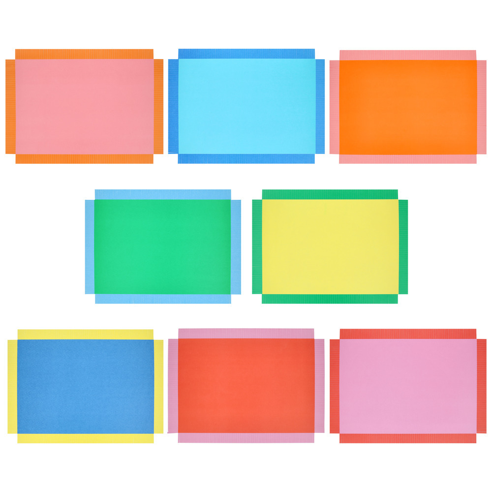 Picture of Bright Fringed Paper Placemats (x 12)