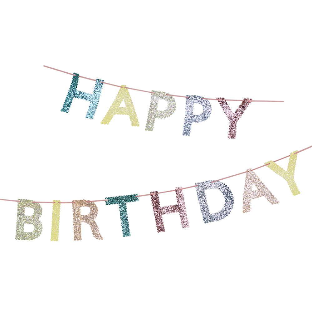Picture of Mixed Glitter Happy Birthday Garland