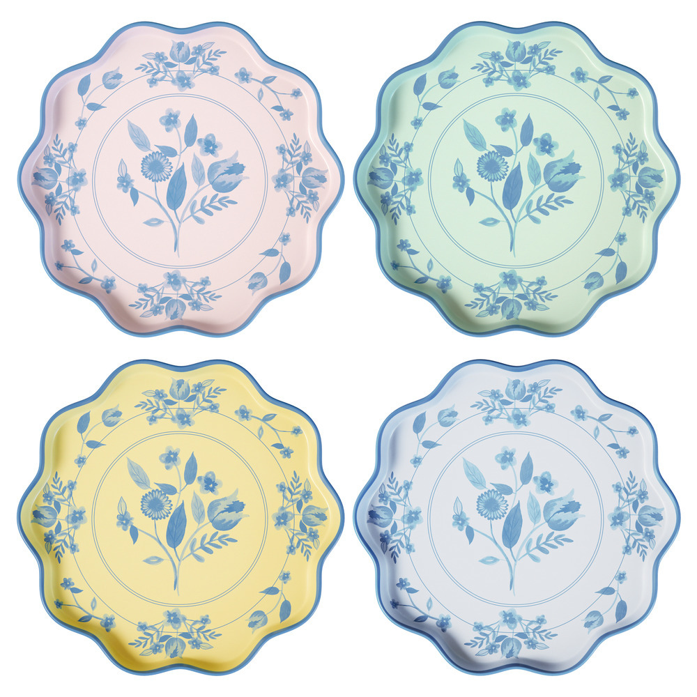 Picture of Vintage Botanical Reusable Large Plates (x 4)