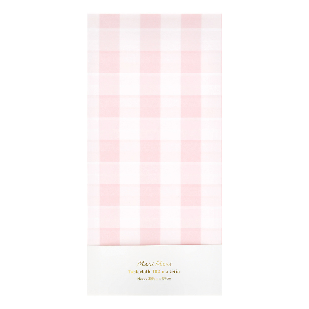 Picture of Pink Gingham Paper Tablecloth