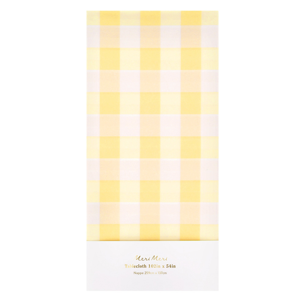 Picture of Yellow Gingham Paper Tablecloth