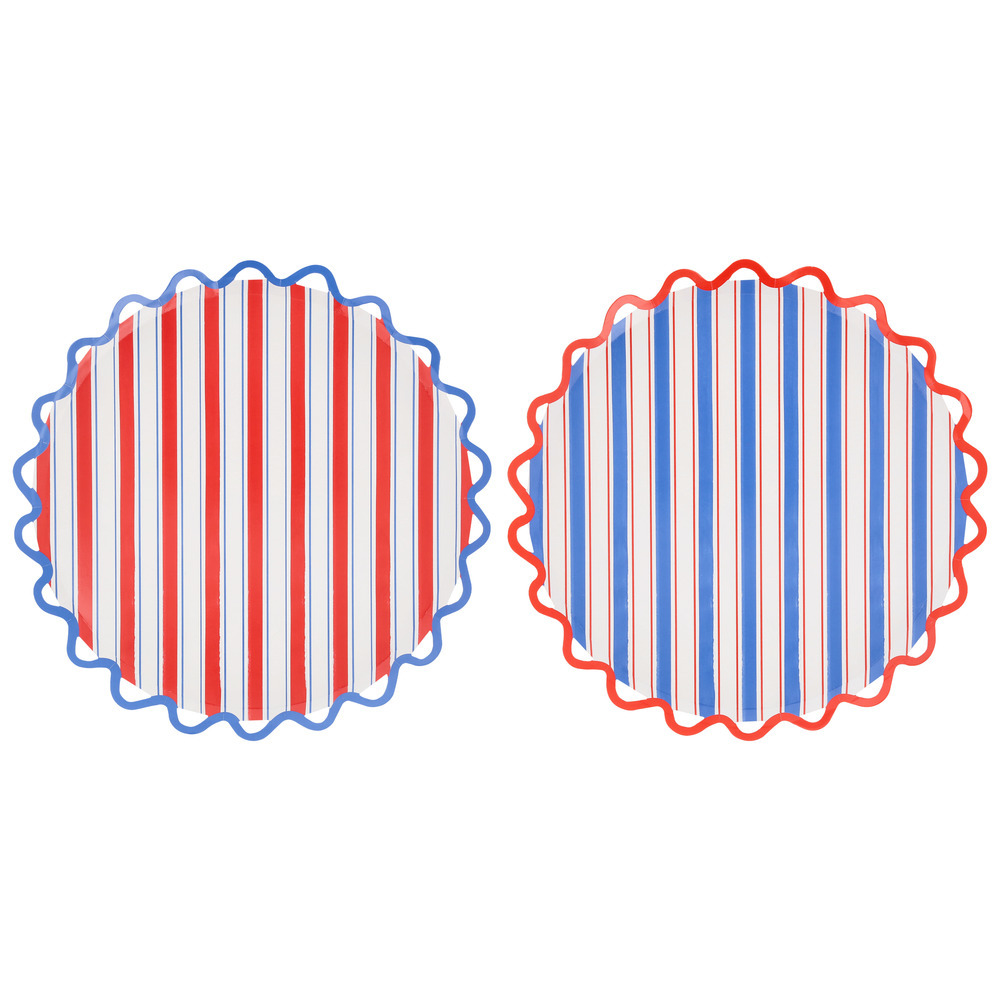 Picture of Nautical Striped Dinner Plates (x 8)