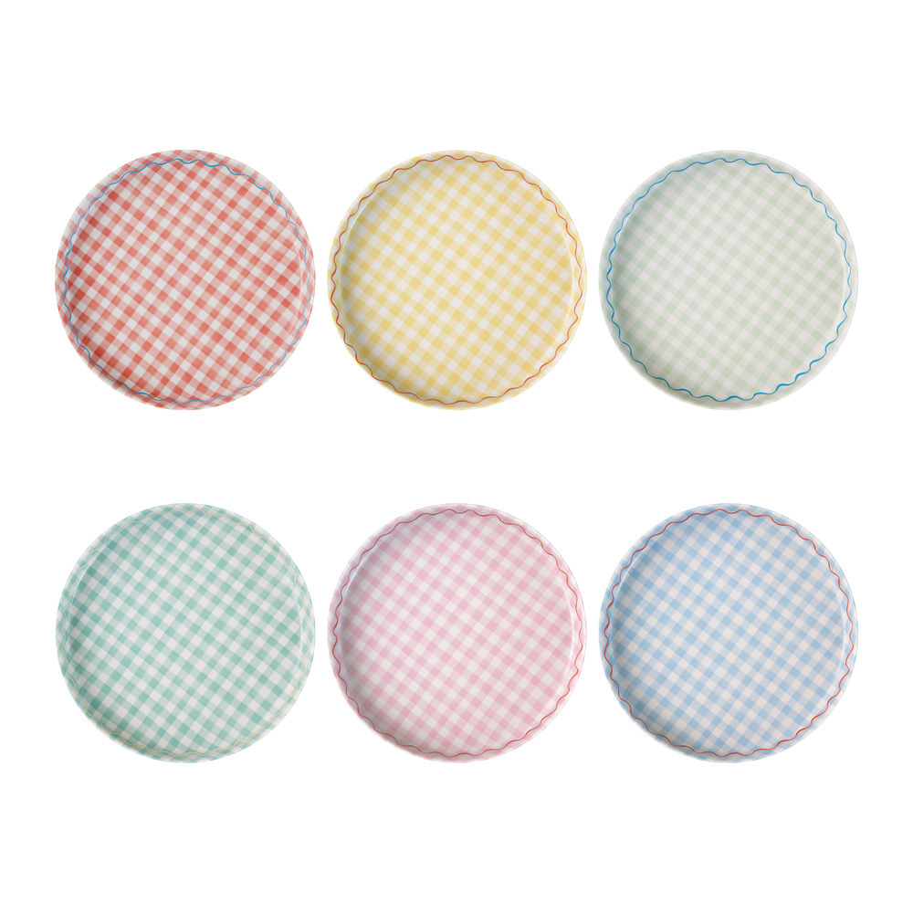 Picture of Gingham Reusable Small Plates (x 6)