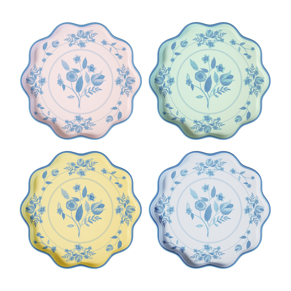 Picture of Vintage Botanical Reusable Small Plates (x 4)