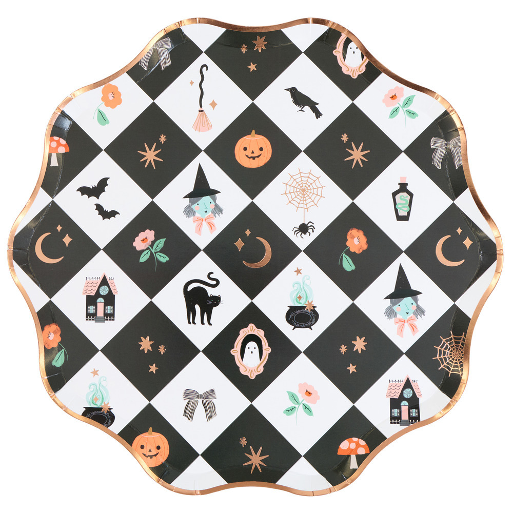 Picture of Patchwork Halloween Dinner Plates (x 8)