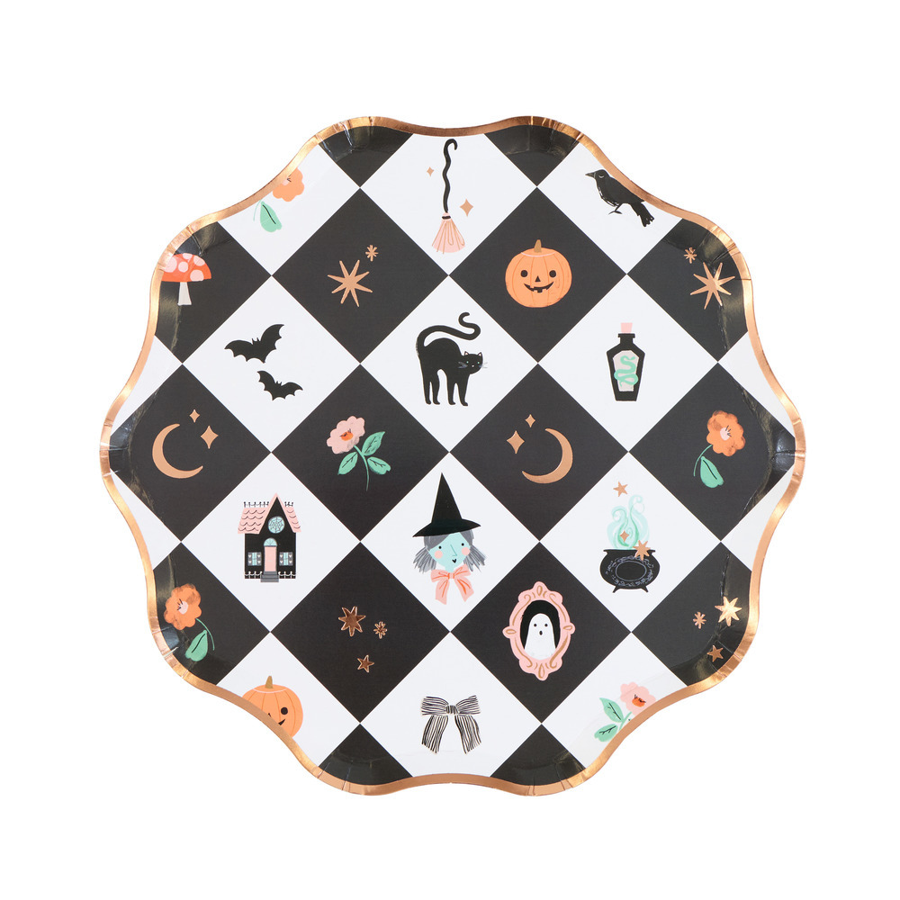 Picture of Patchwork Halloween Side Plates (x 8)
