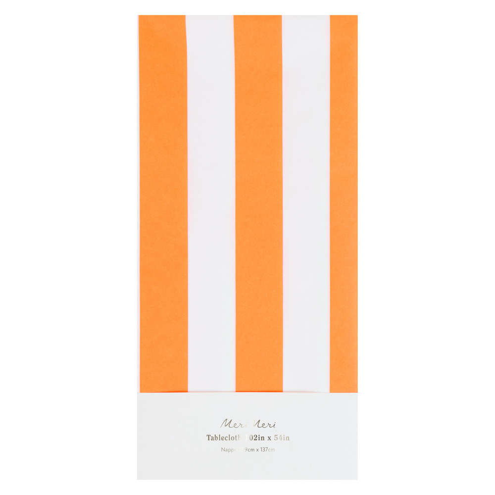 Picture of Orange Striped Tablecloth