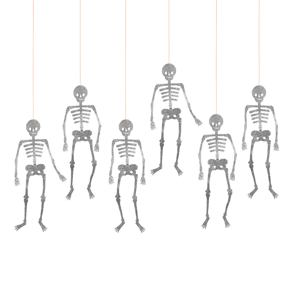 Picture of Glitter Jointed Skeleton Decorations (x 6)