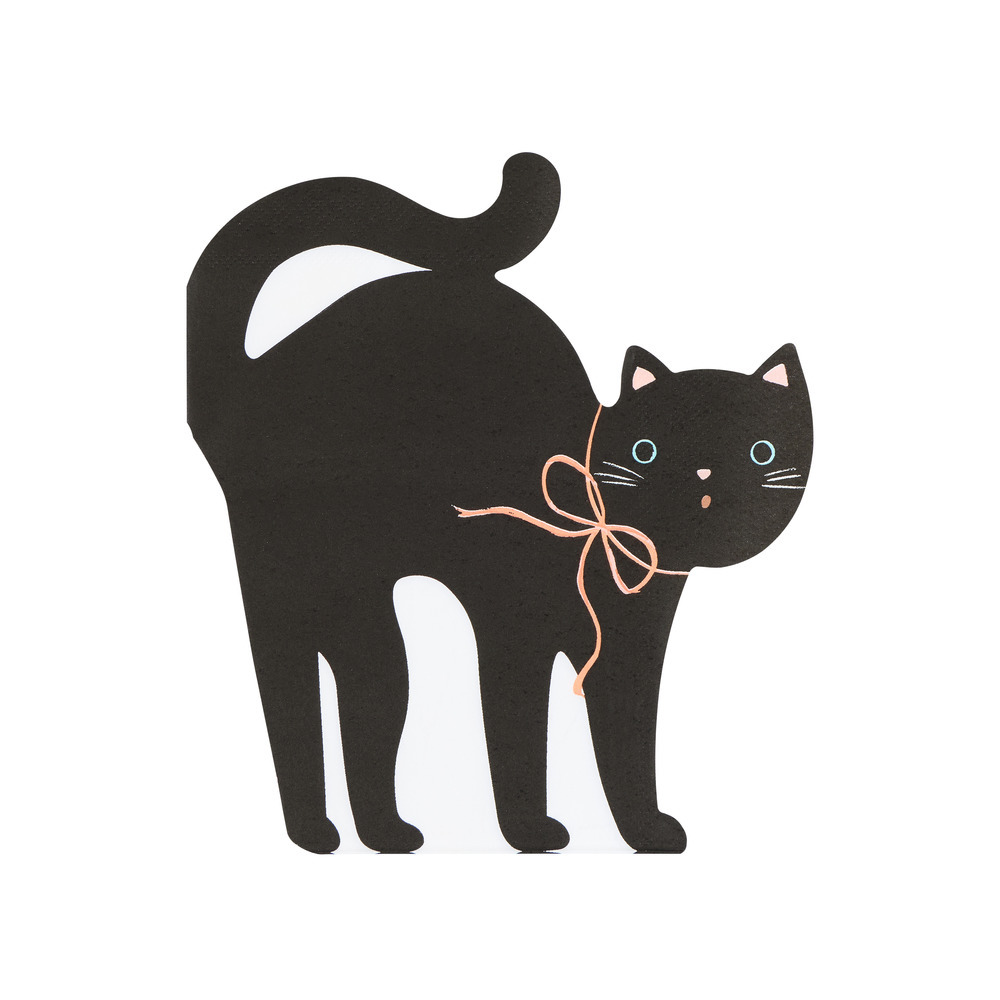 Picture of Halloween Cat Shaped Napkins (x 16)