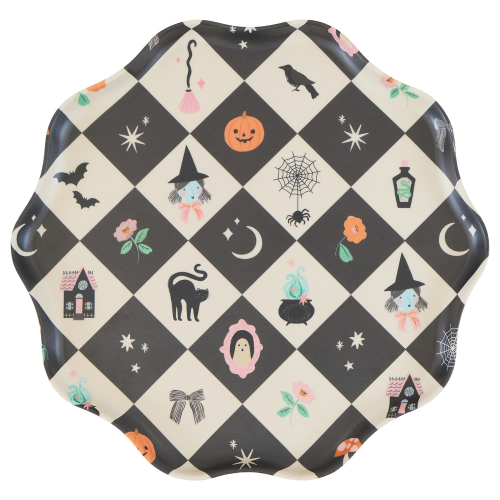 Picture of Patchwork Halloween Reusable Large Plates (x 4)