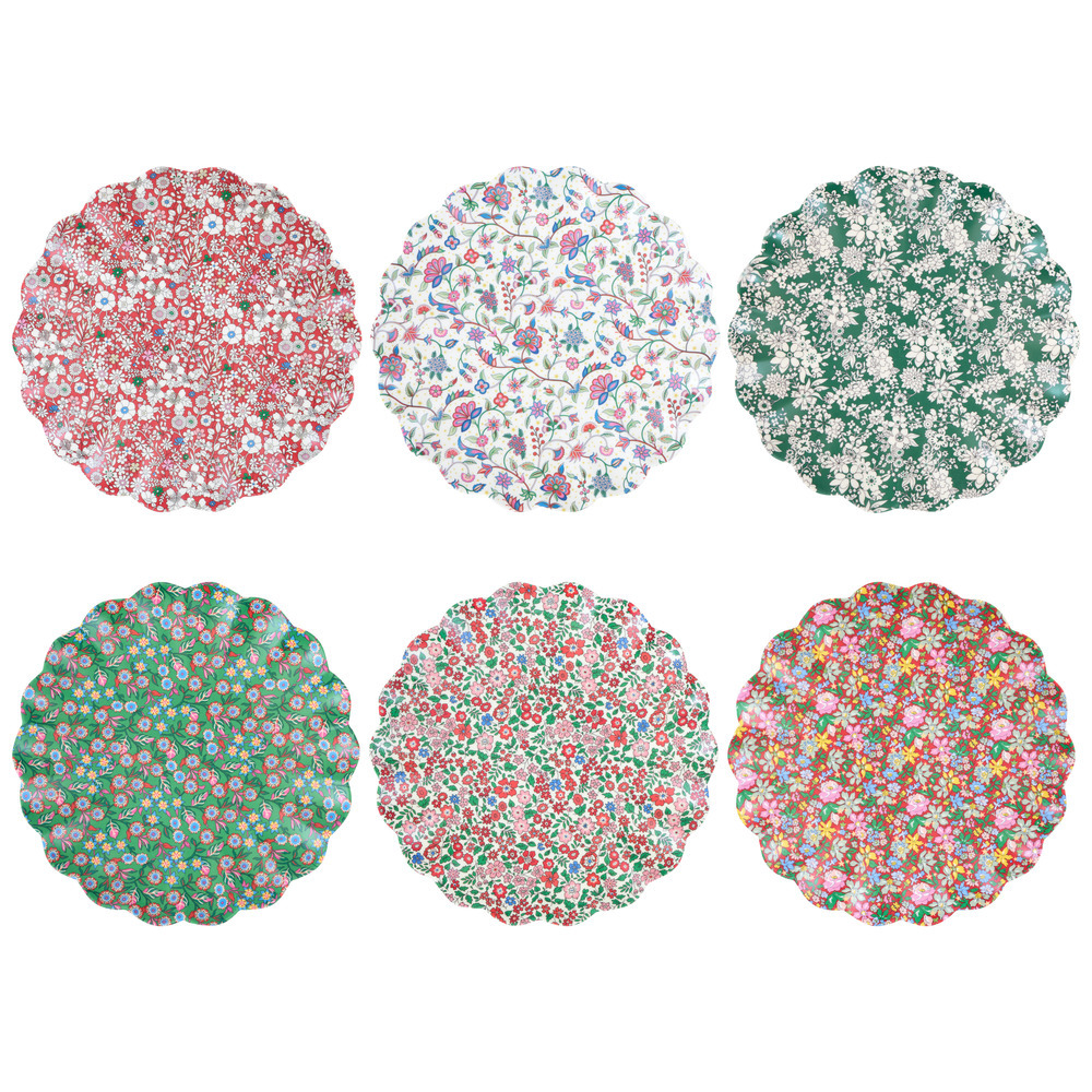 Picture of Meri Meri x Liberty Red & Green Reusable Large Pla