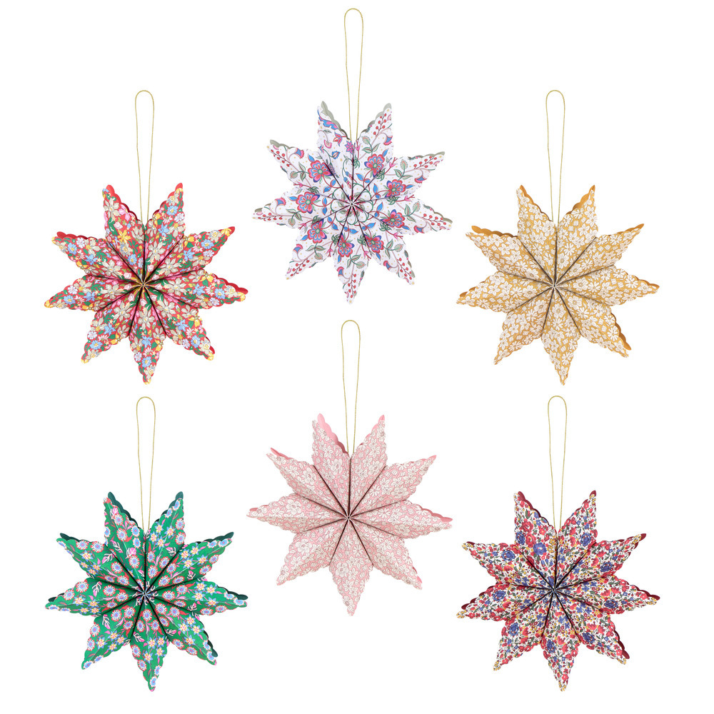 Picture of Meri Meri x Liberty Paper Star Tree Decorations (x