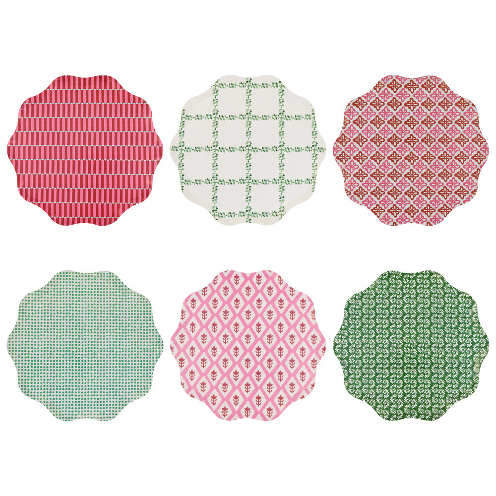 Picture of Meri Meri x Molly Mahon Red & Green Dinner Plates 