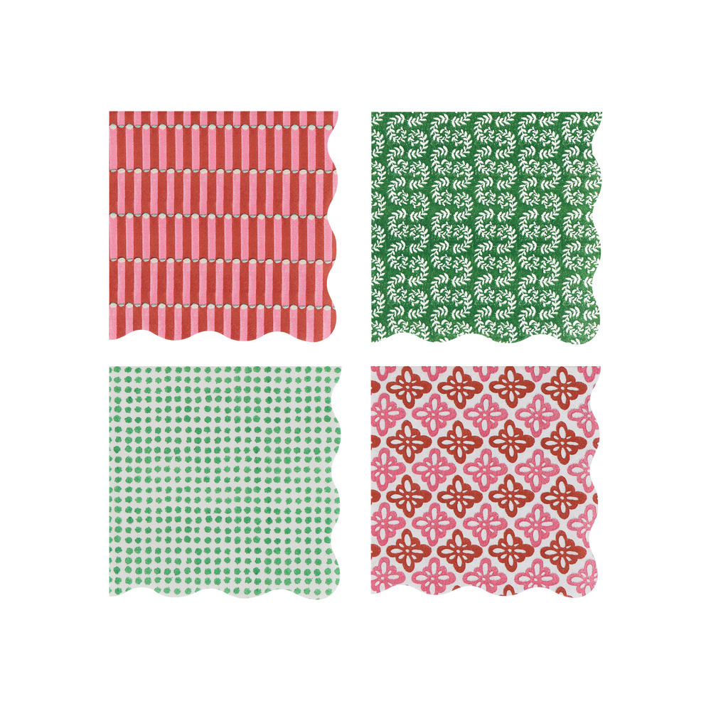 Picture of Meri Meri x Molly Mahon Red & Green Small Napkins 