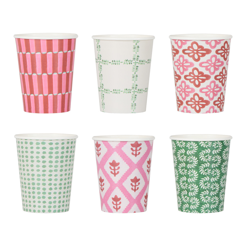 Picture of Meri Meri x Molly Mahon Red & Green Cups (x 8)