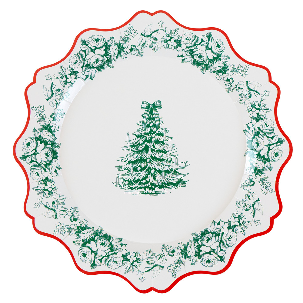 Picture of Toile De Jouy Christmas Dinner Plates (x 8)