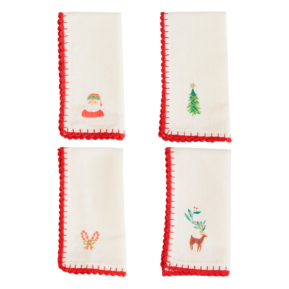 Picture of Painterly Christmas Fabric Napkins (x 4)