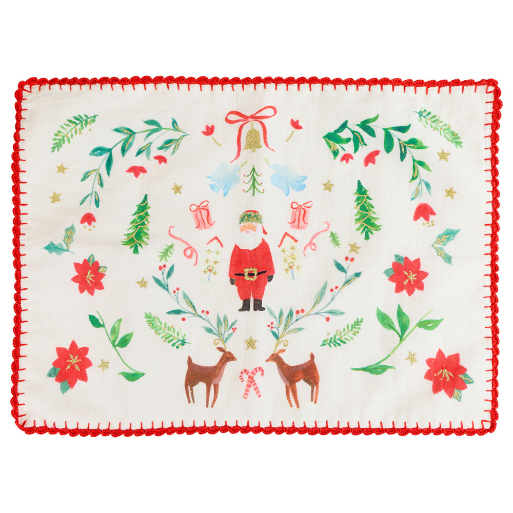 Picture of Painterly Christmas Fabric Placemats (x 2)