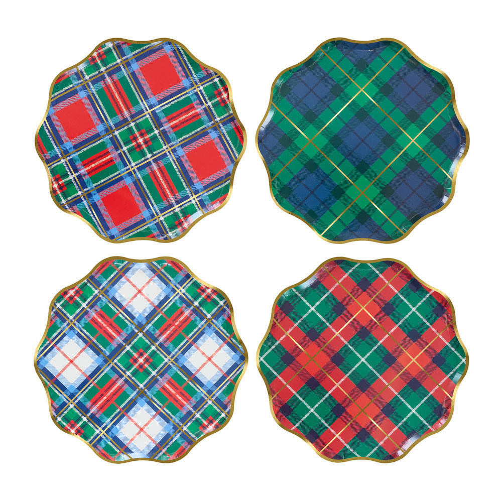 Picture of Plaid Mix Side Plates (x 8)