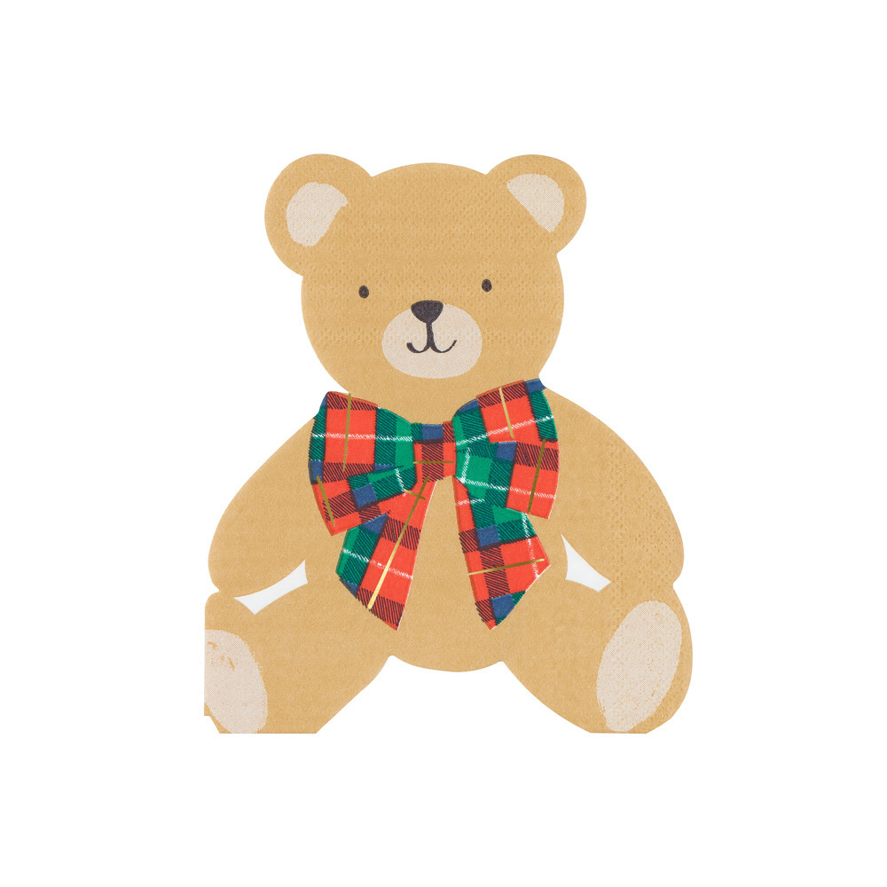 Picture of Plaid Teddy Napkins (x 16)