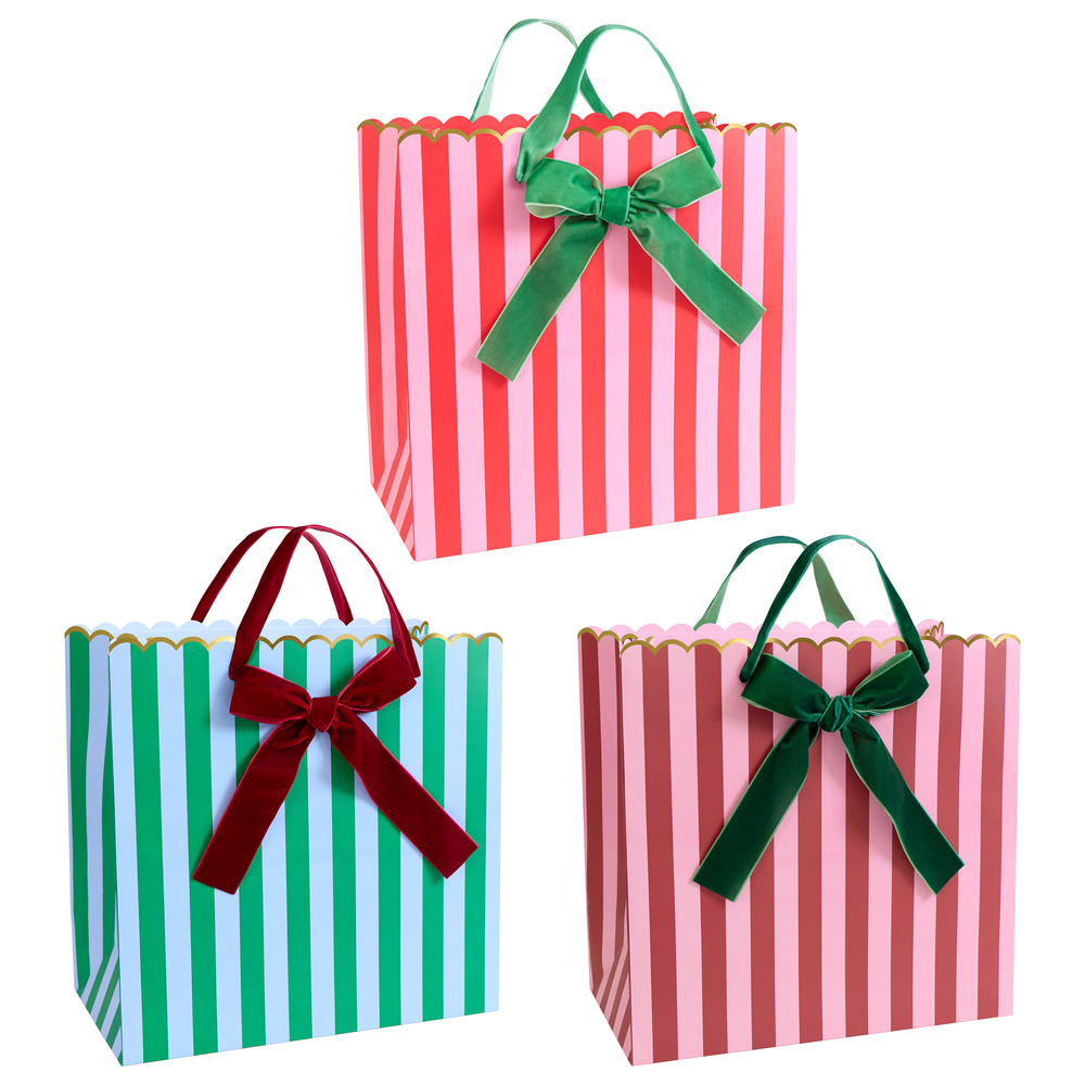 Picture of Striped Mixed Large Gift Bags (x 3)