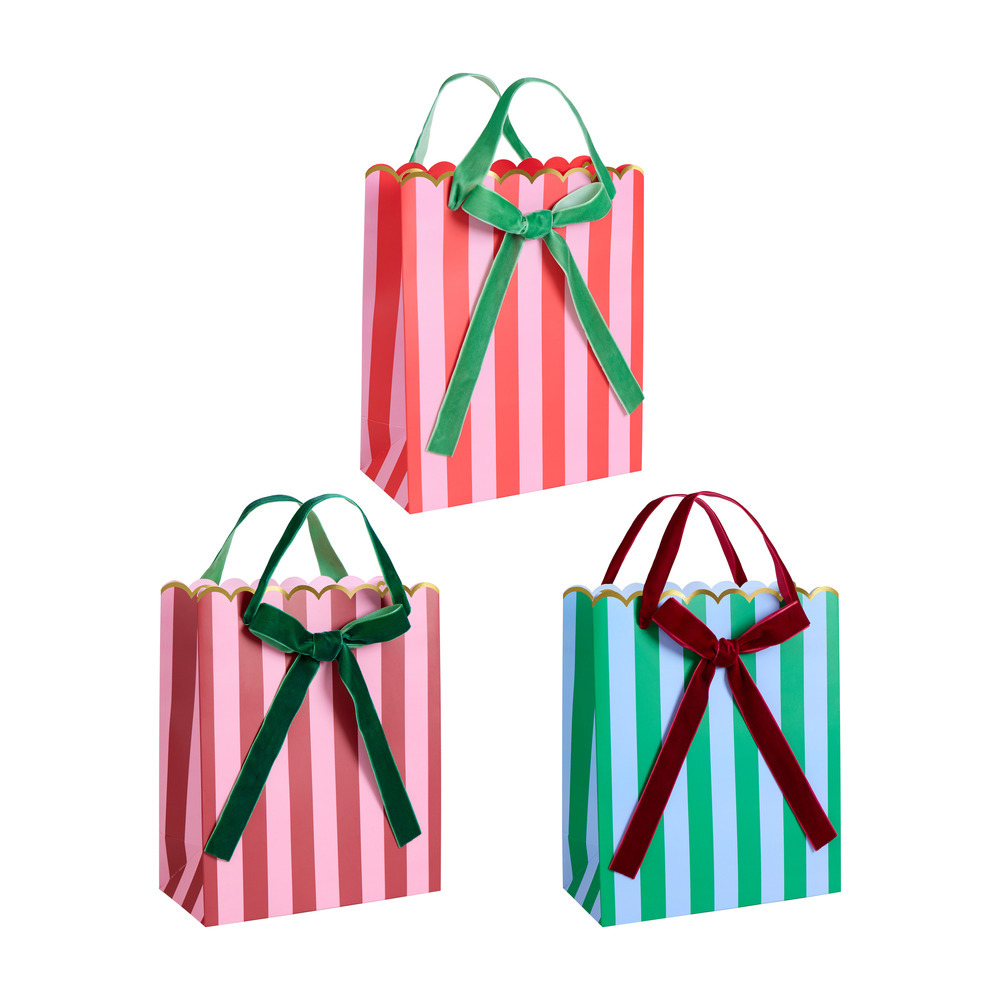 Picture of Striped Mixed Medium Gift Bags (x 3)