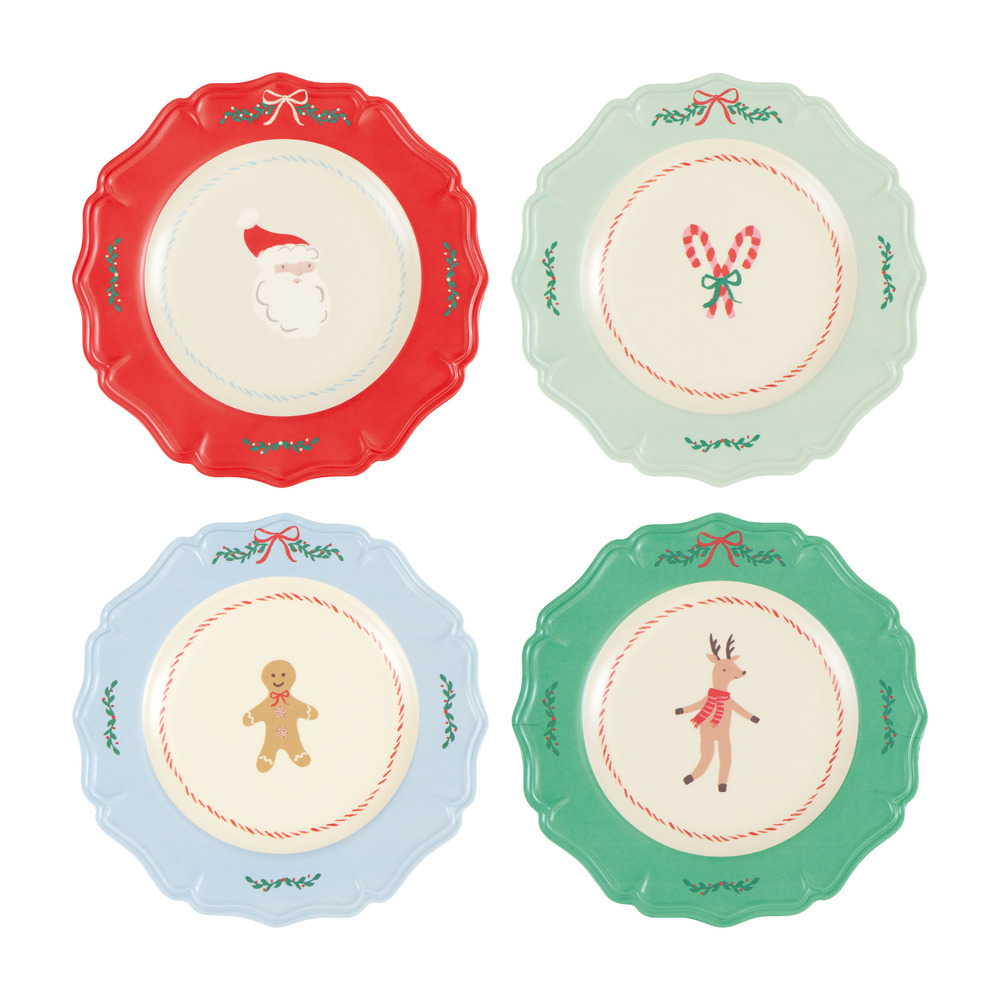 Picture of Jolly Christmas Reusable Small Plates (x 4)