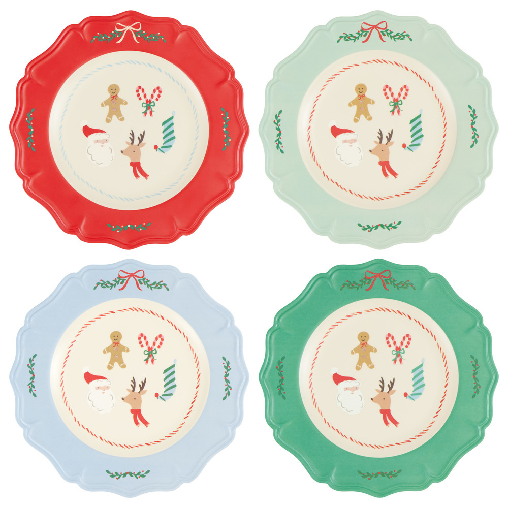 Picture of Jolly Christmas Reusable Large Plates (x 4)