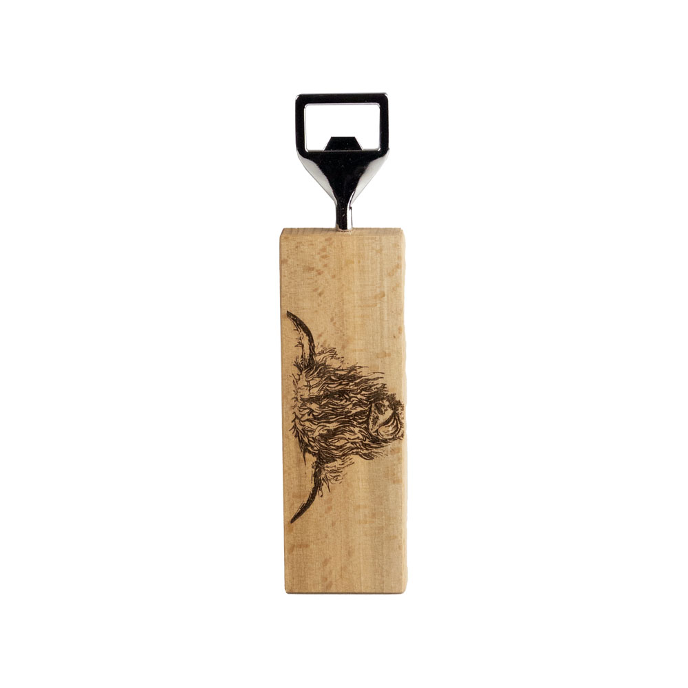 Picture of Beech Bottle Opener - Highland Cow