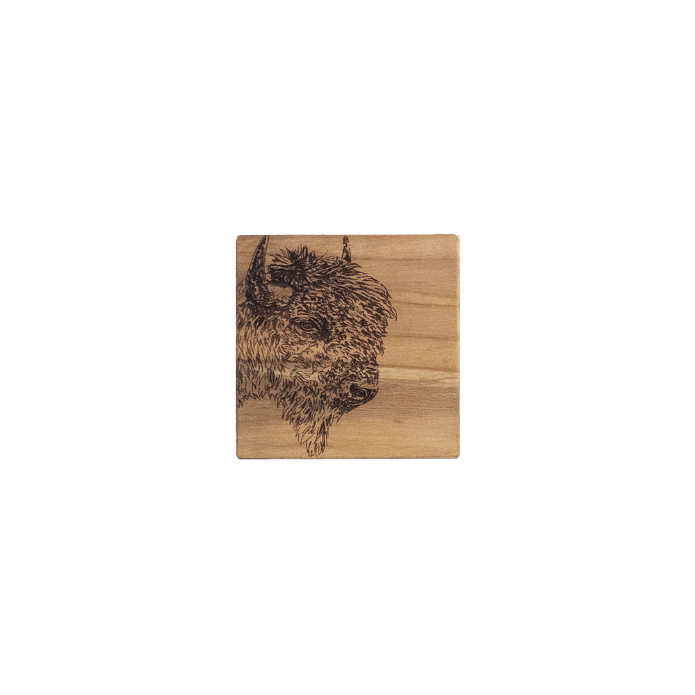 Picture of Beech Single Coaster - Bison