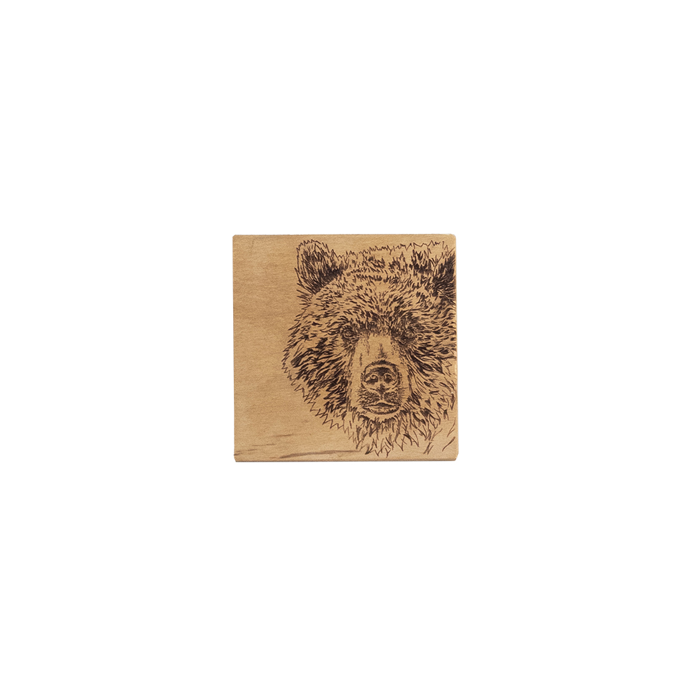 Picture of Beech Single Coaster - Bear