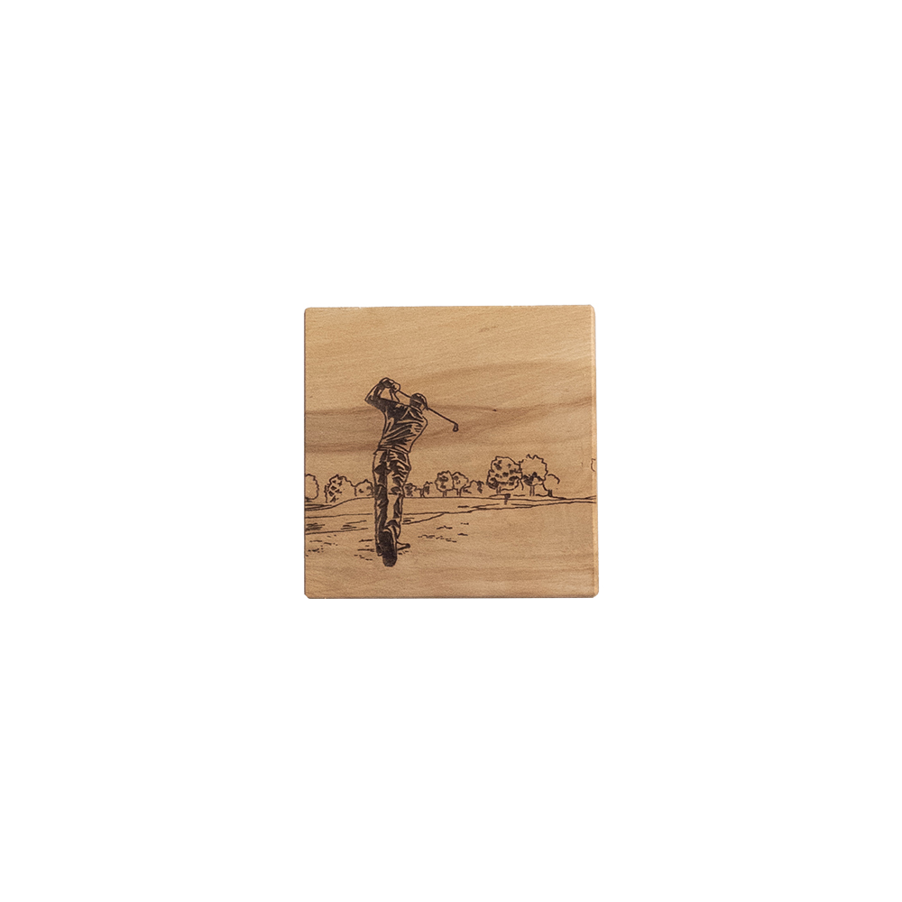 Picture of Beech Single Coaster - Golf