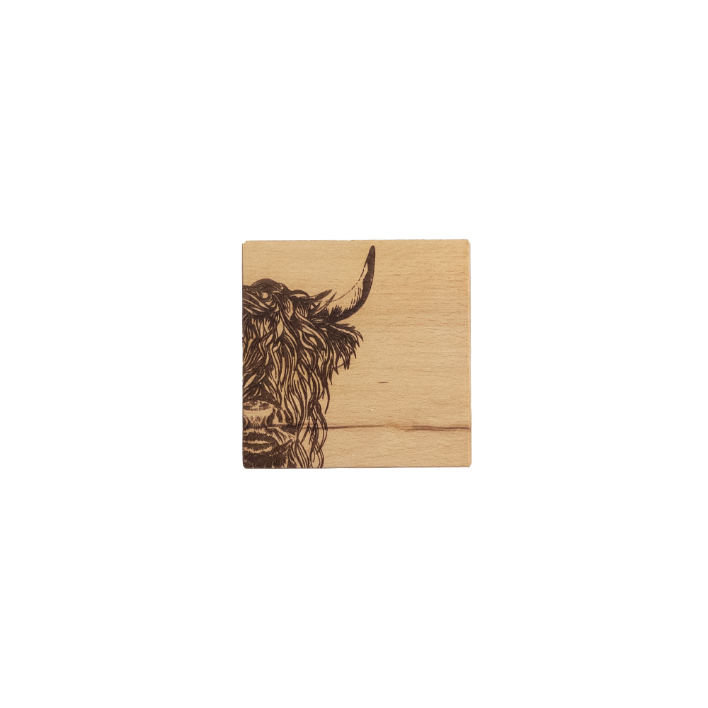 Picture of Beech Single Coaster - Highland Cow