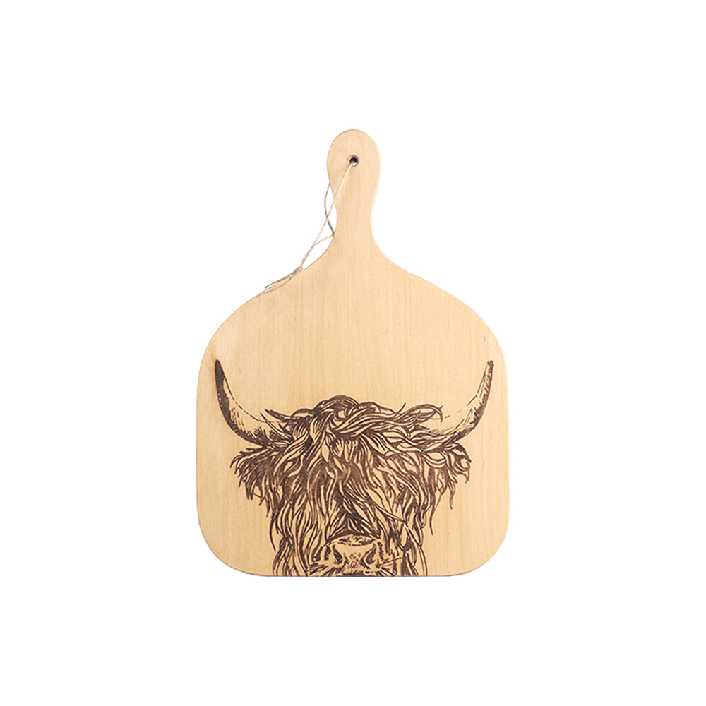 Picture of Beech Hanging Paddle - Medium - Highland Cow