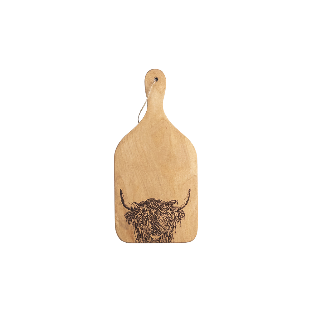 Picture of Beech Hanging Paddle - Small - Highland Cow