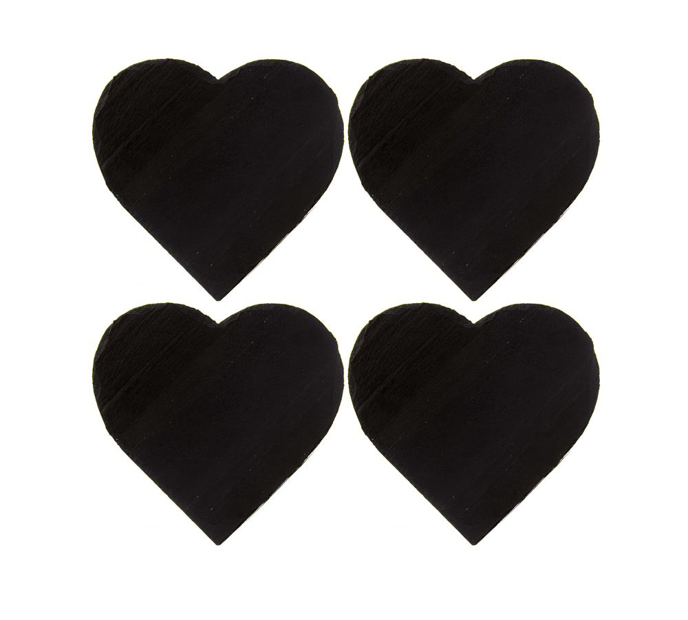 Picture of 4 Heart Slate Coasters