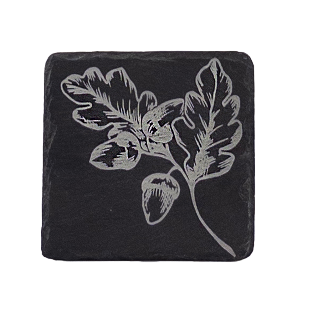 Picture of Single Slate Coaster -  Autumn Acorns