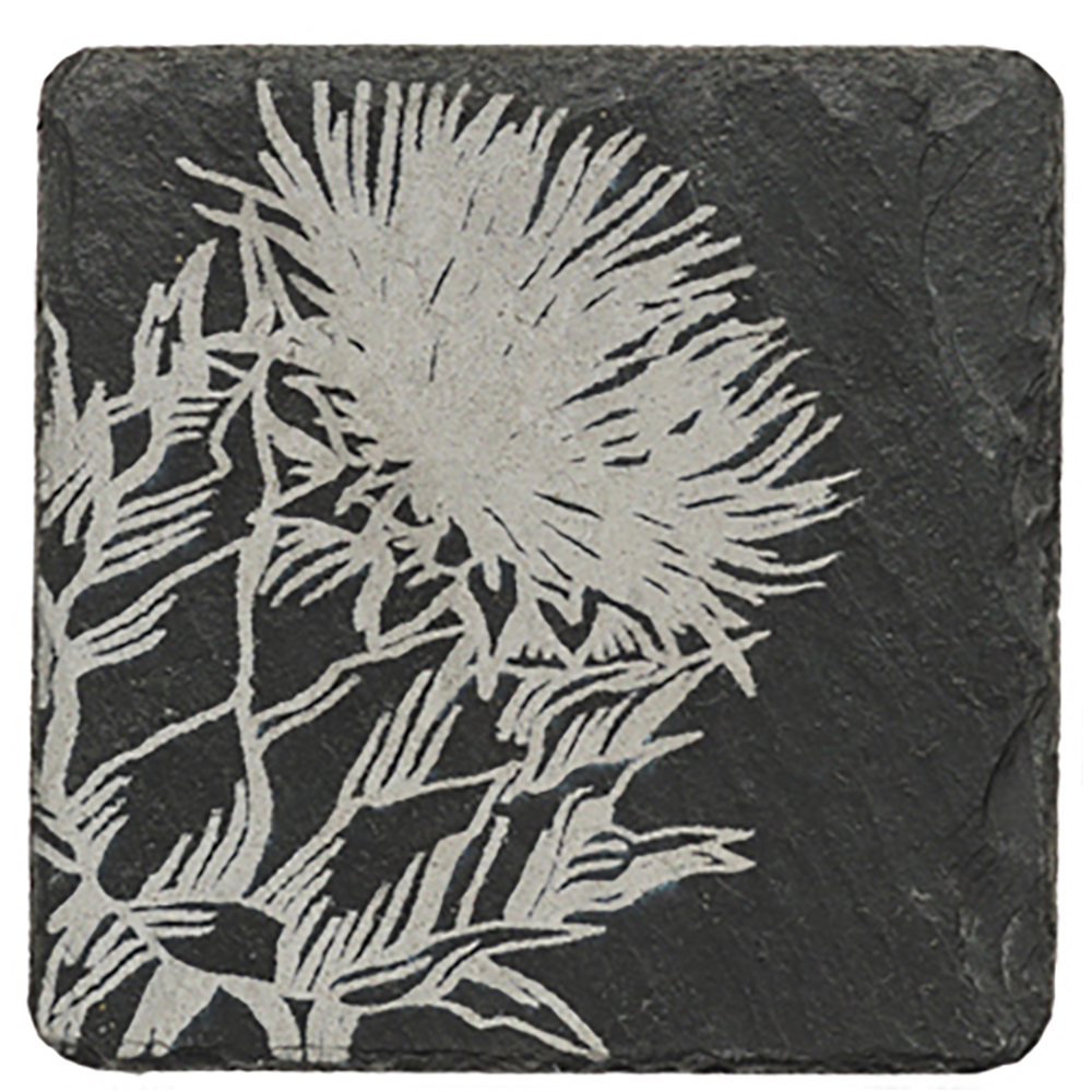 Picture of Single Slate Coaster - Contemporary Thistle