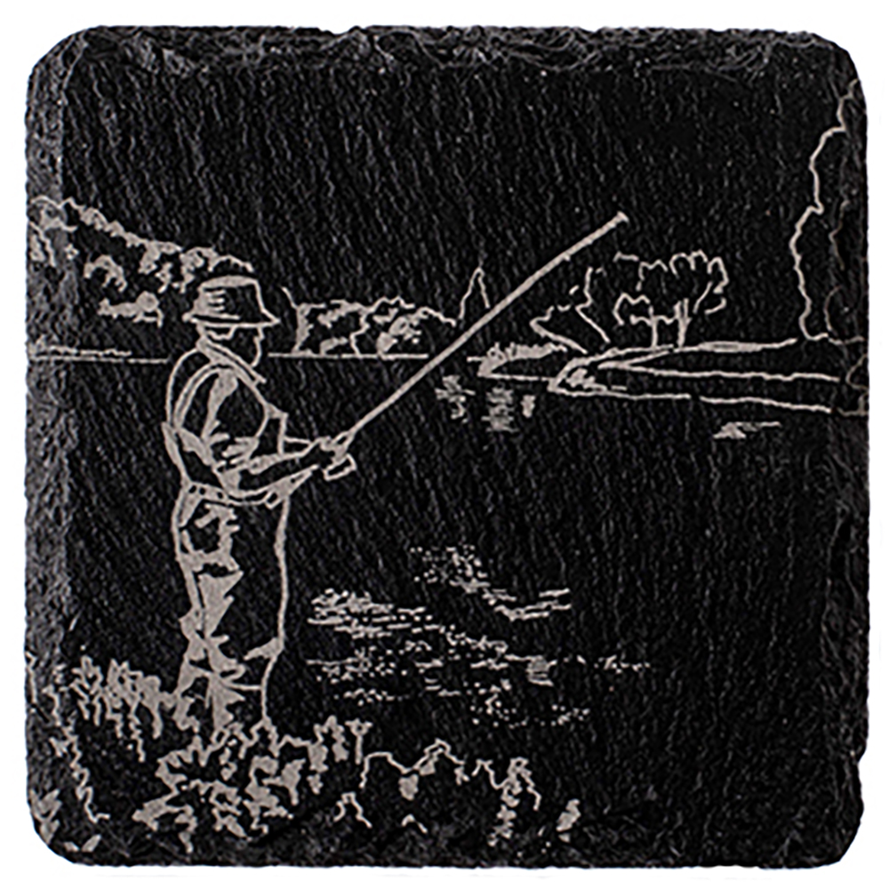 Picture of Single Slate Coaster - Fishing
