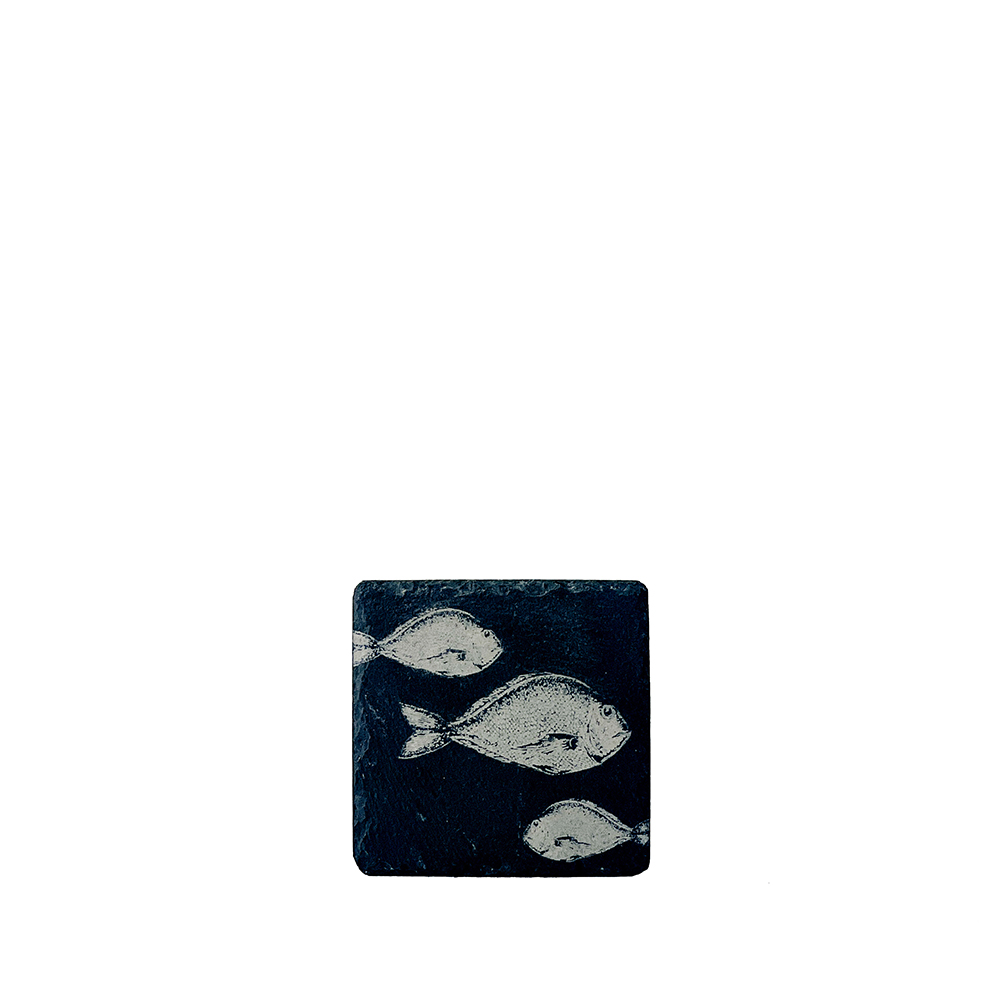 Picture of Single Slate Coaster - Fish Repeat