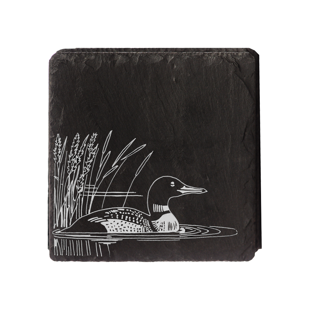 Picture of Single Slate Coaster - Loon Bird