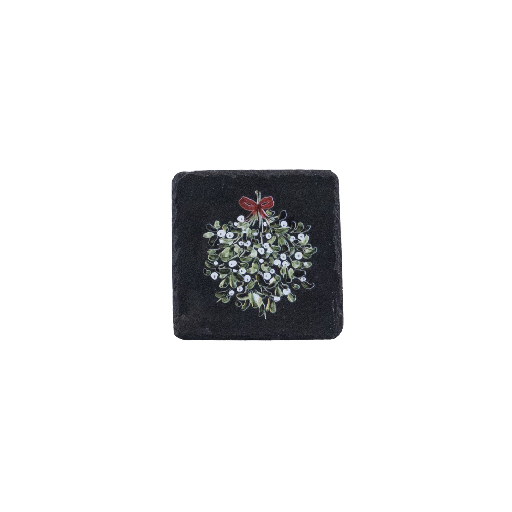 Picture of Single Slate Coaster - Mistletoe