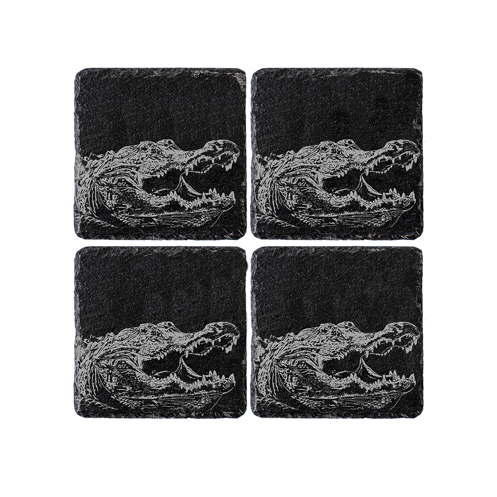 Picture of 4 Slate Coasters - Alligator