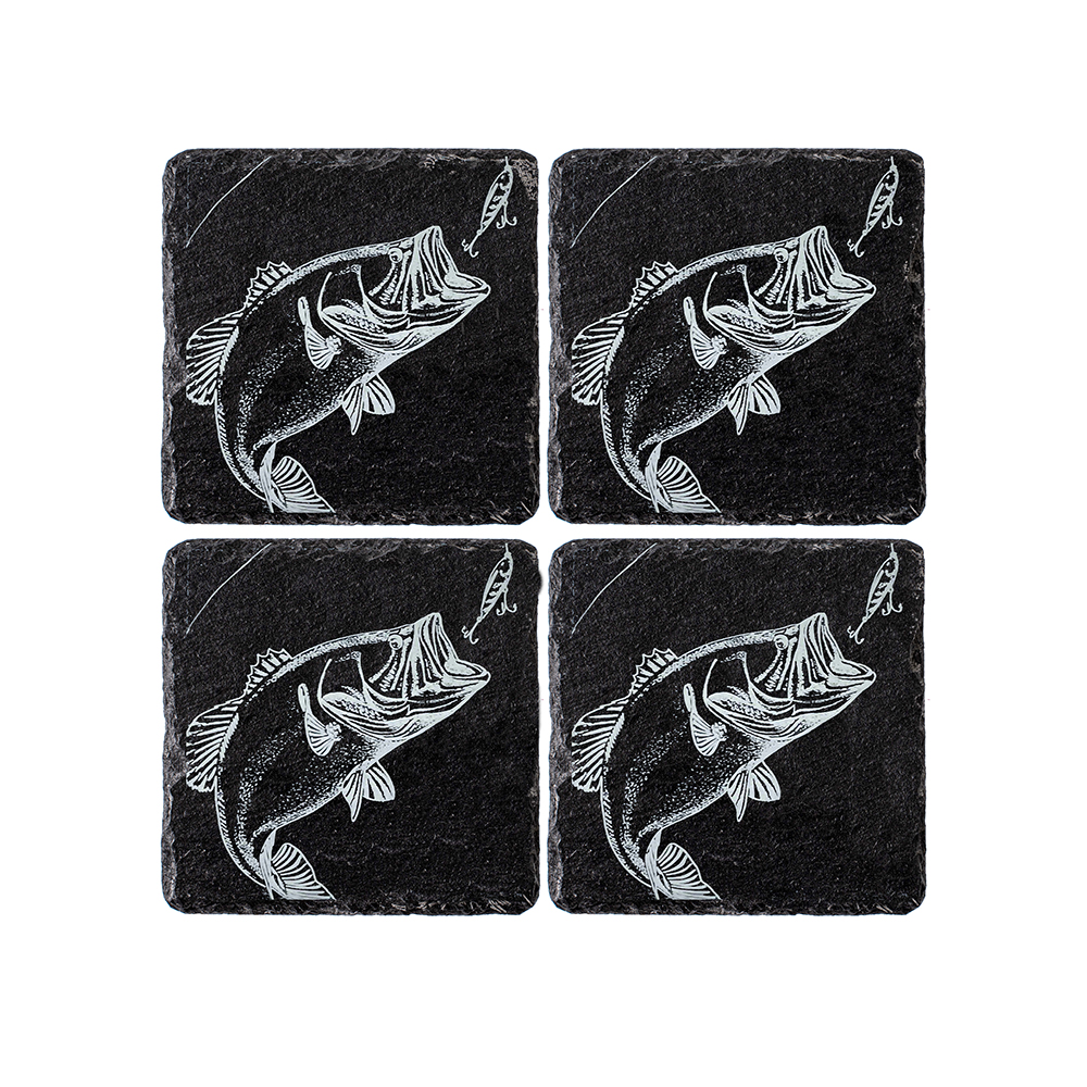 Picture of 4 Bass Slate Coasters