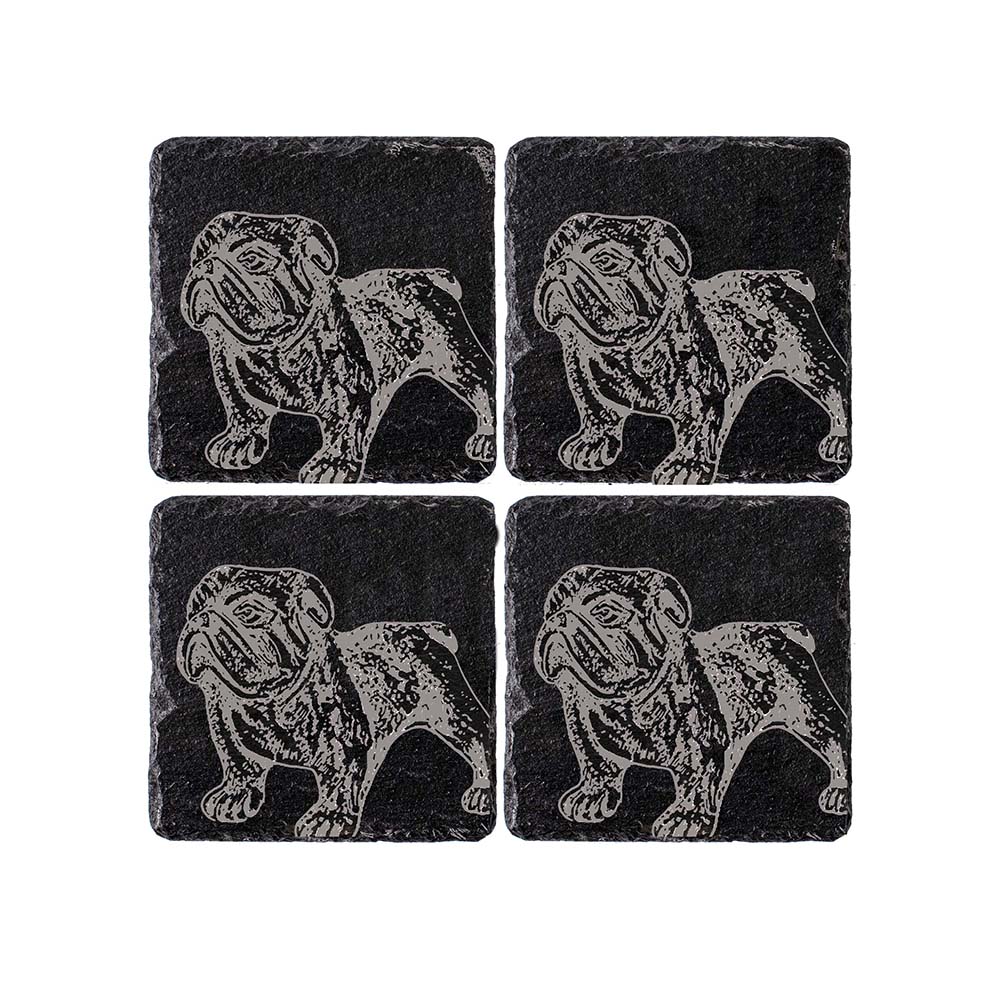 Picture of 4 Bulldog Slate Coasters