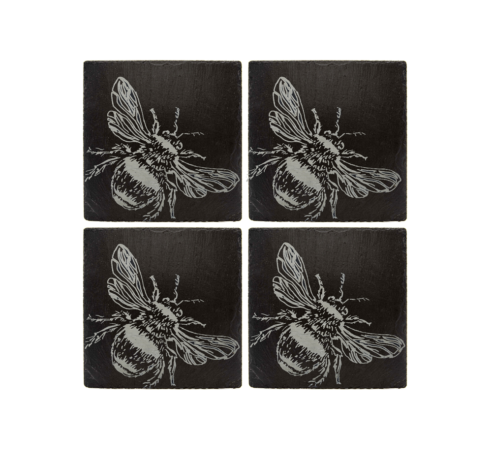 Picture of 4 Bee Slate Coasters