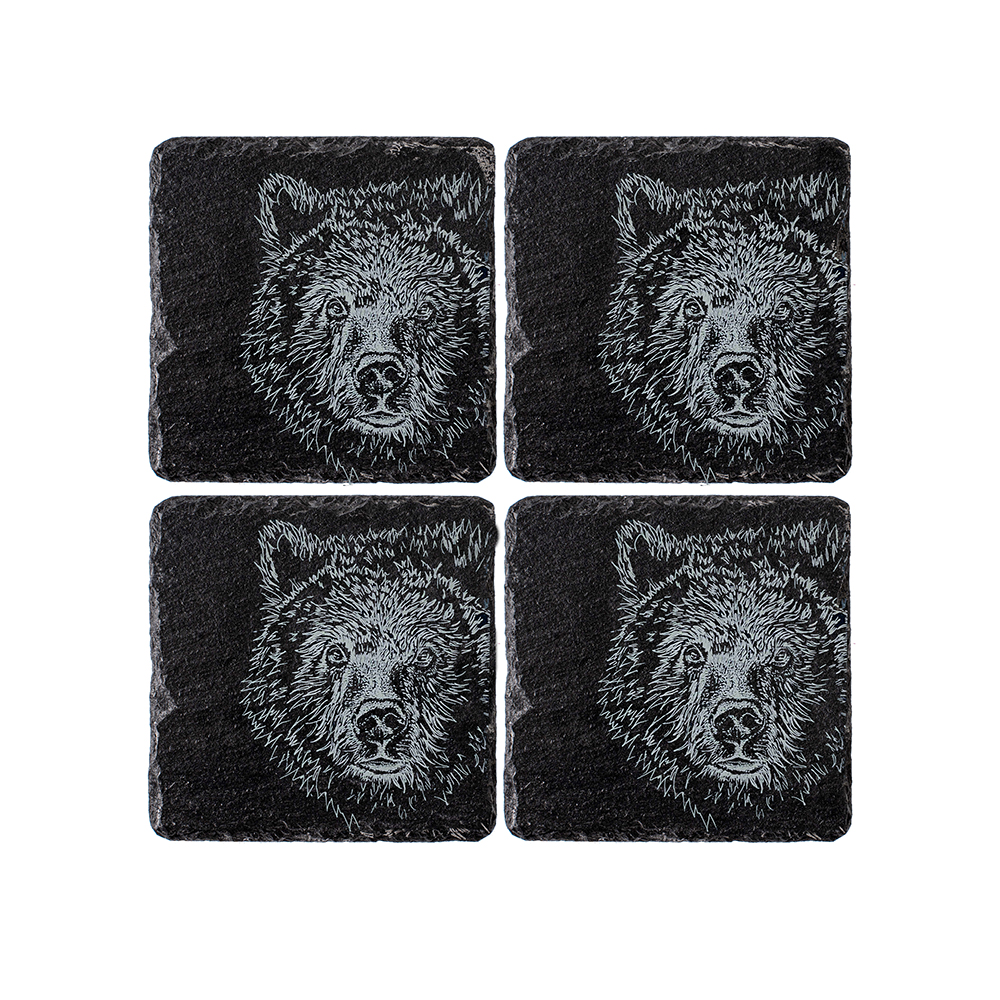 Picture of 4 Bear Slate Coasters