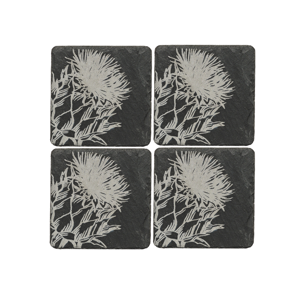 Picture of 4 Contemporary Thistle Slate Coasters