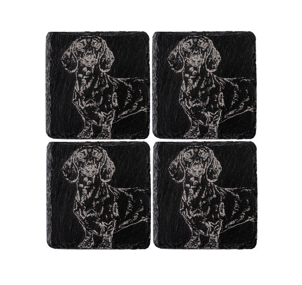 Picture of 4 Dachshund Slate Coasters