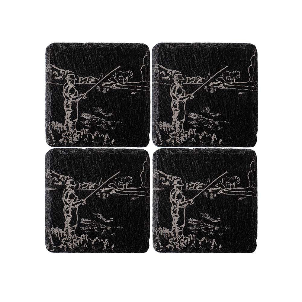 Picture of 4 Fishing Slate Coasters